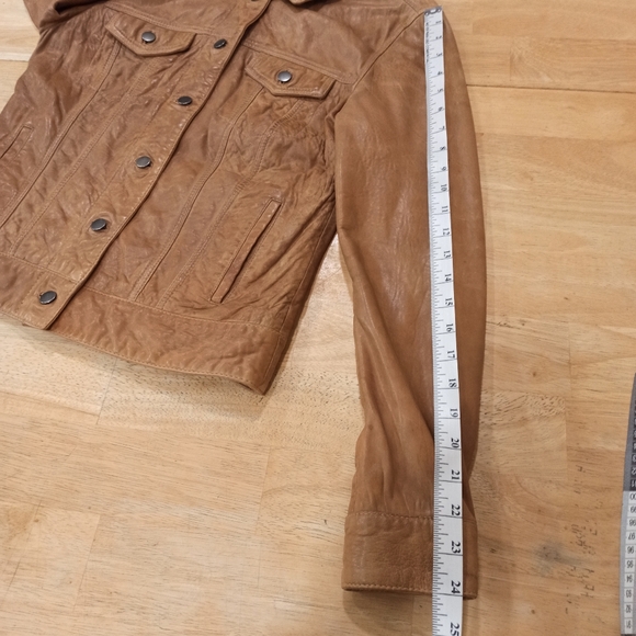 LUCKY BRAND women's Leather Trucker Jacket. SZ XS - Picture 16 of 16